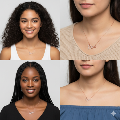 Rose Gold Sparkling Infinity Necklace