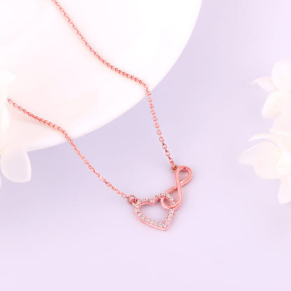 Rose Gold Sparkling Infinity Necklace