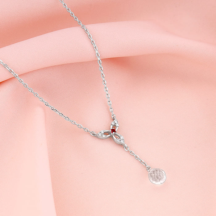 Silver Heart in Heart Necklace