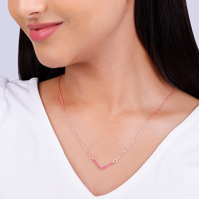 Rose Gold Blushing V Necklace
