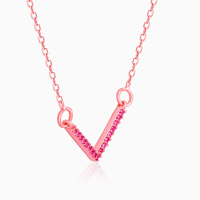 Rose Gold Blushing V Necklace