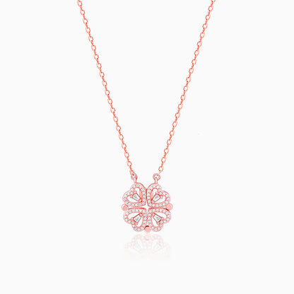 Rose Gold Clover Heart Convertible Necklace