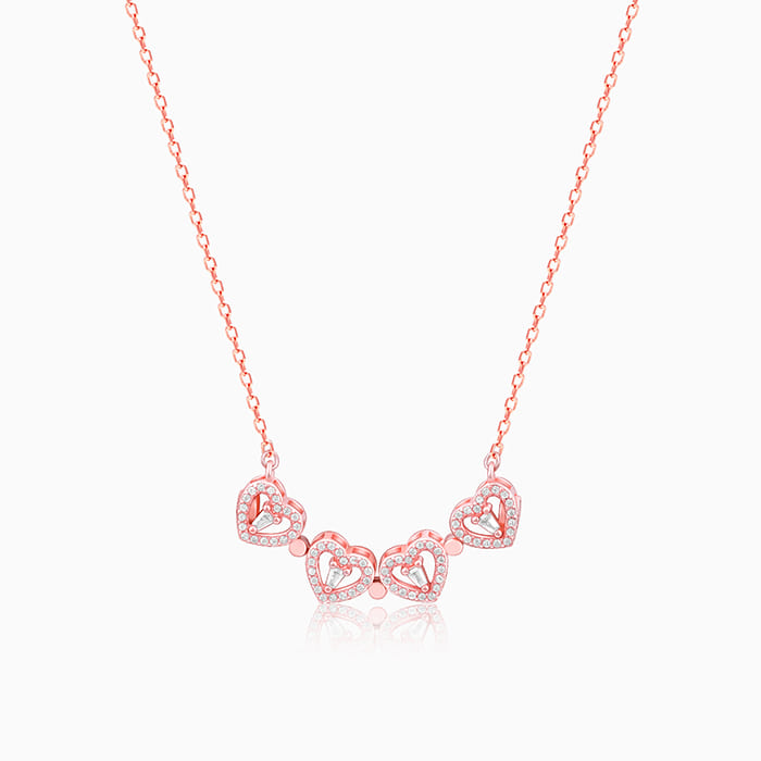 Rose Gold Clover Heart Convertible Necklace