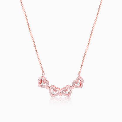 Rose Gold Clover Heart Convertible Necklace