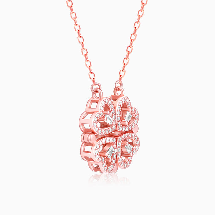 Rose Gold Clover Heart Convertible Necklace