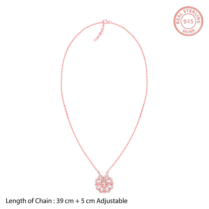 Rose Gold Clover Heart Convertible Necklace