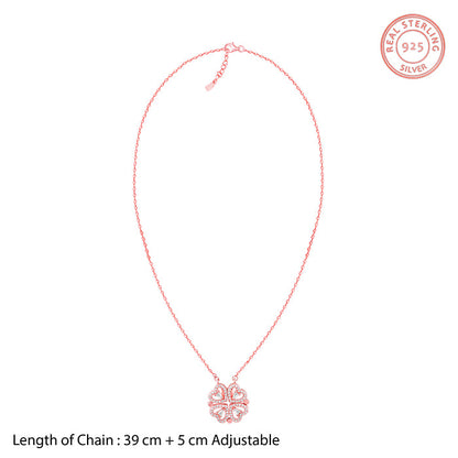 Rose Gold Clover Heart Convertible Necklace