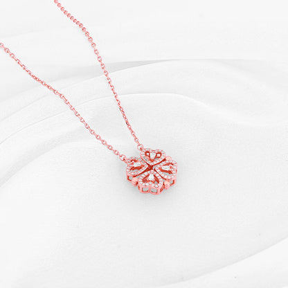 Rose Gold Clover Heart Convertible Necklace