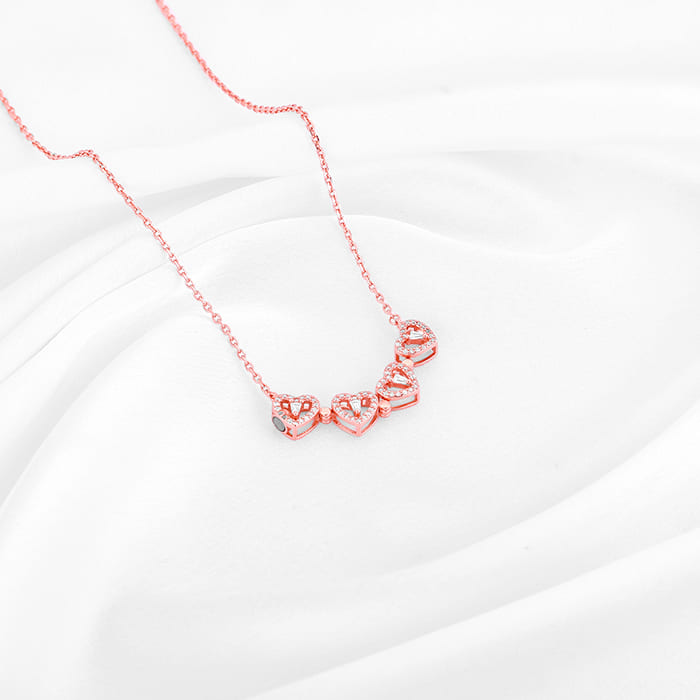 Rose Gold Clover Heart Convertible Necklace