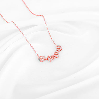 Rose Gold Clover Heart Convertible Necklace