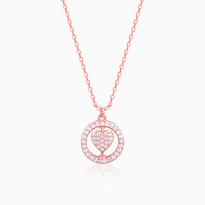 Rose Gold Rotatable My Happy Place Pendant With Link Chain