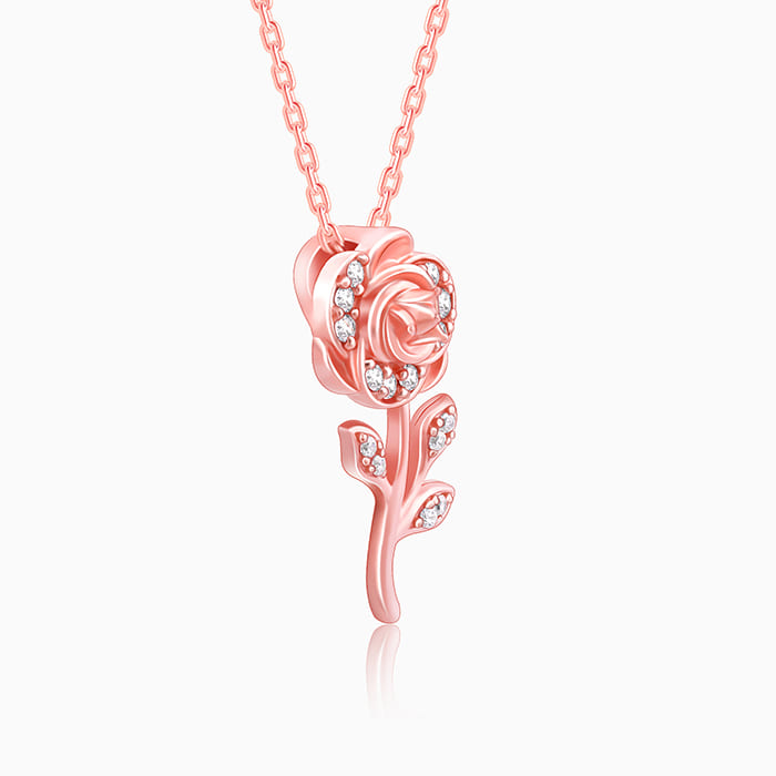 Rose Gold Roseate Pendant with Link Chain