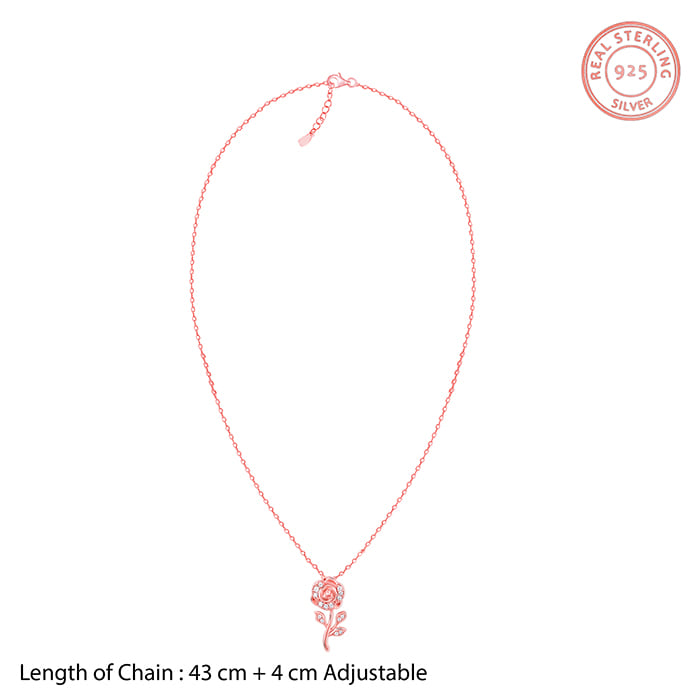 Rose Gold Roseate Pendant with Link Chain