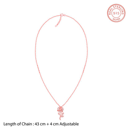 Rose Gold Roseate Pendant with Link Chain