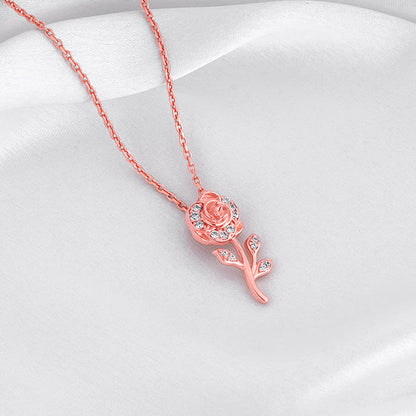 Rose Gold Roseate Pendant with Link Chain