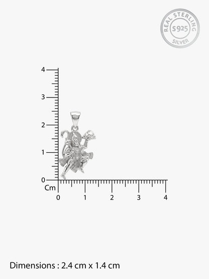 Silver Mahabali Hanuman Pendant with Box Chain For Him