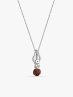 Silver Trishul Rudraksha Pendant With Box Chain For Him