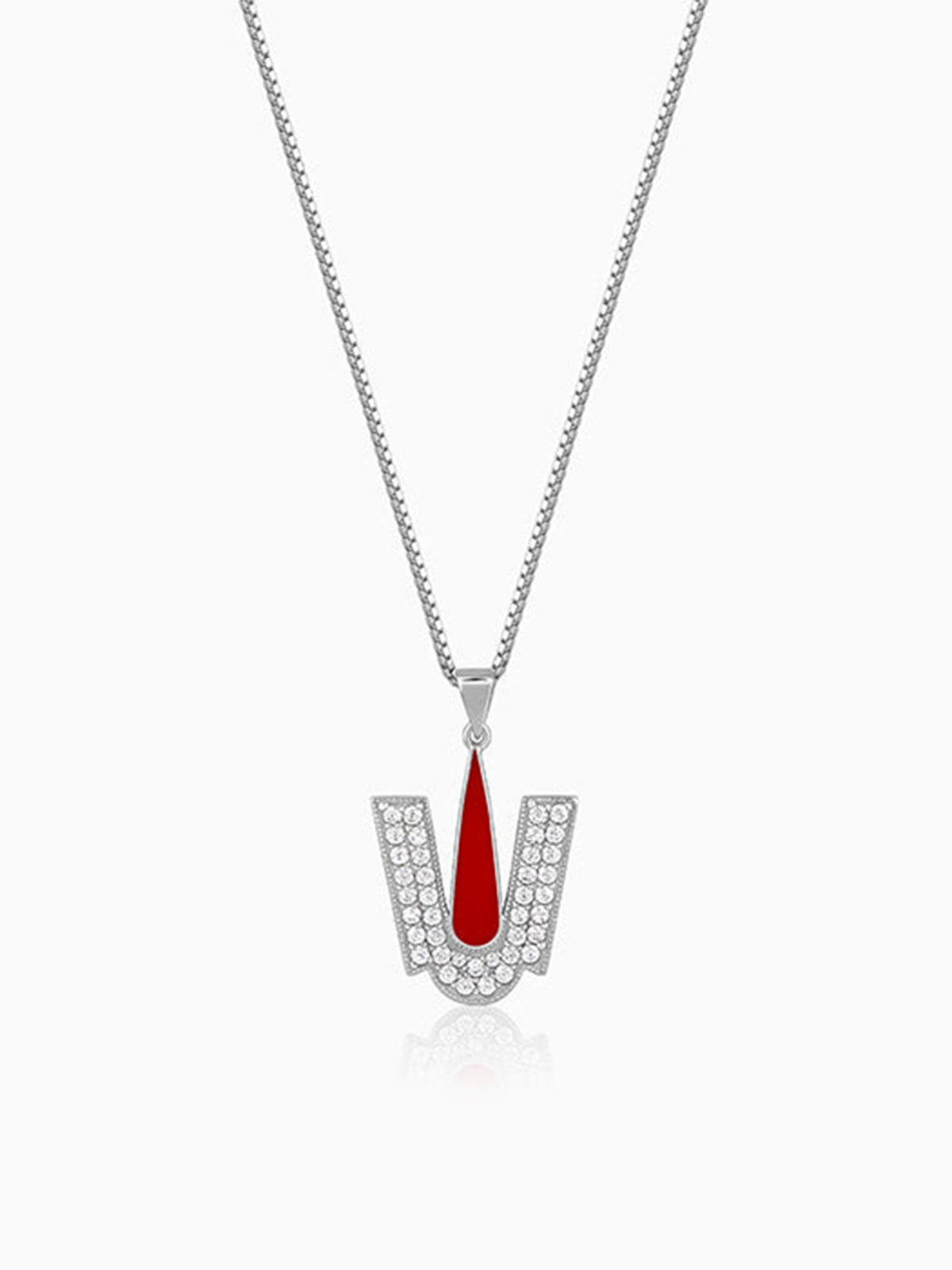 Silver Lord Balaji Tilak Pendant With Box Chain For Him