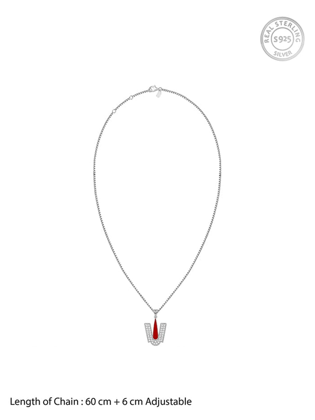 Silver Lord Balaji Tilak Pendant With Box Chain For Him