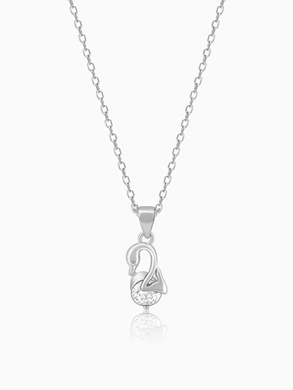 Silver Mini Swan Pendant with Link Chain