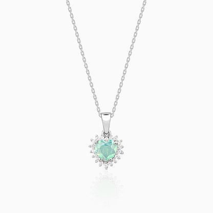 Silver Perfect Heart Pendant With Link Chain