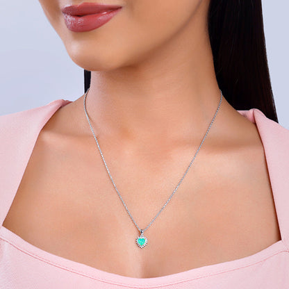 Silver Perfect Heart Pendant With Link Chain