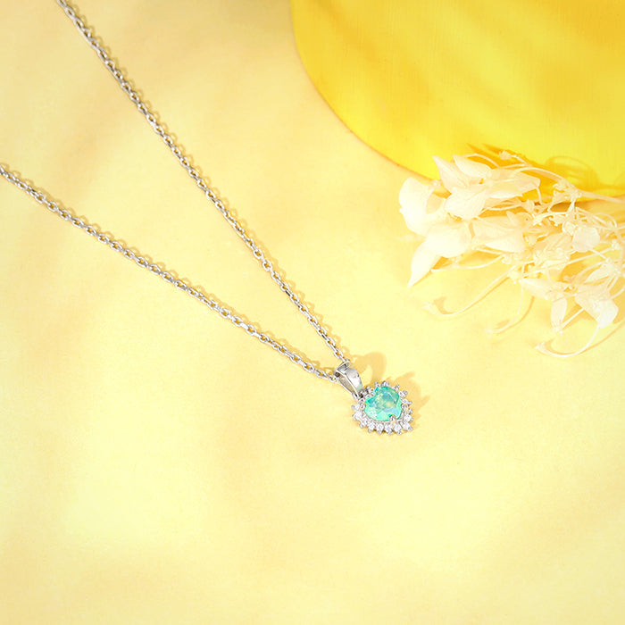 Silver Perfect Heart Pendant With Link Chain