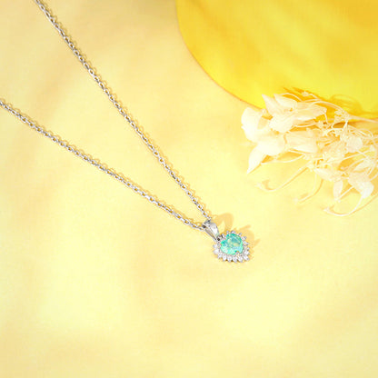 Silver Perfect Heart Pendant With Link Chain