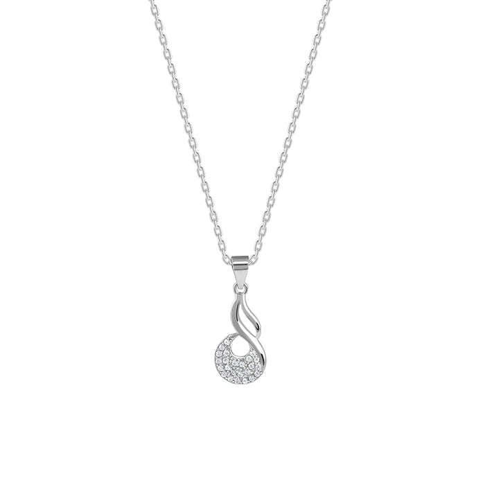 Silver Swirlshine Pendant with Link Chain