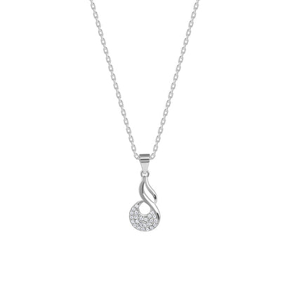 Silver Swirlshine Pendant with Link Chain