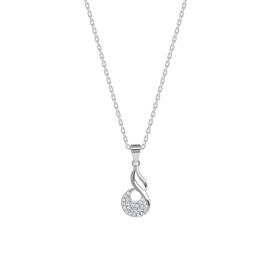 Silver Swirlshine Pendant with Link Chain