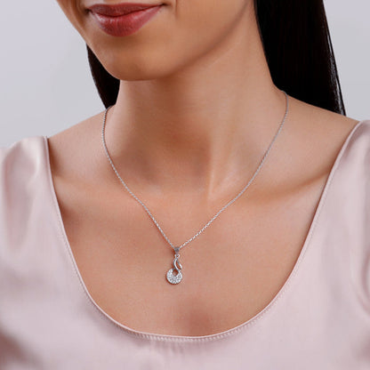 Silver Swirlshine Pendant with Link Chain