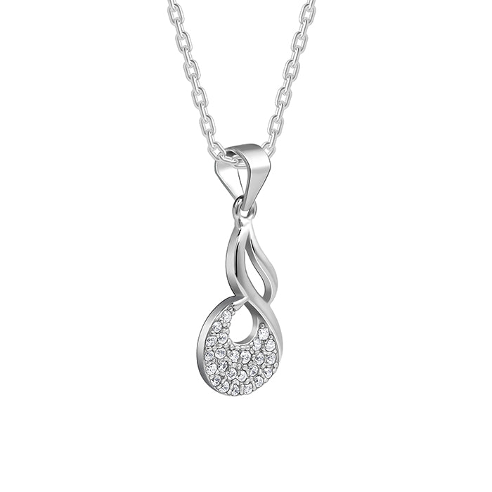 Silver Swirlshine Pendant with Link Chain