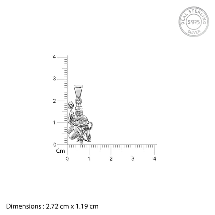 Silver Anjaneya Pendant With Box Chain For Him