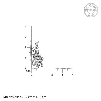 Silver Anjaneya Pendant With Box Chain For Him