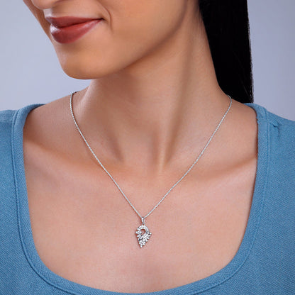 Silver Stunning Bling Pendant With Link Chain