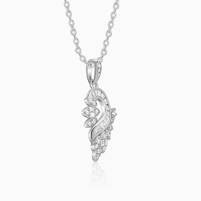 Silver Stunning Bling Pendant With Link Chain