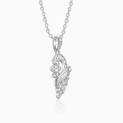 Silver Stunning Bling Pendant With Link Chain