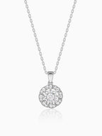 Silver Dahlia Bloom Pendant With Link Chain