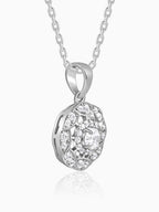 Silver Dahlia Bloom Pendant With Link Chain