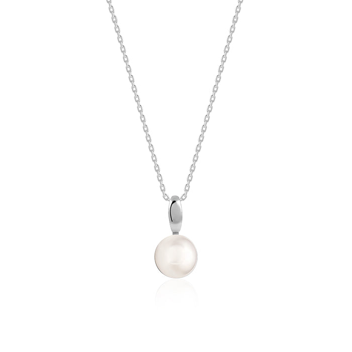 Silver Pearldise Pendant With Link Chain