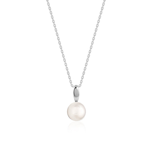 Silver Pearldise Pendant With Link Chain