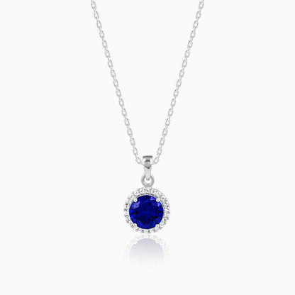 Silver Cobalt Dreams Pendant With Link Chain
