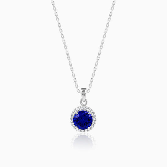 Silver Cobalt Dreams Pendant With Link Chain