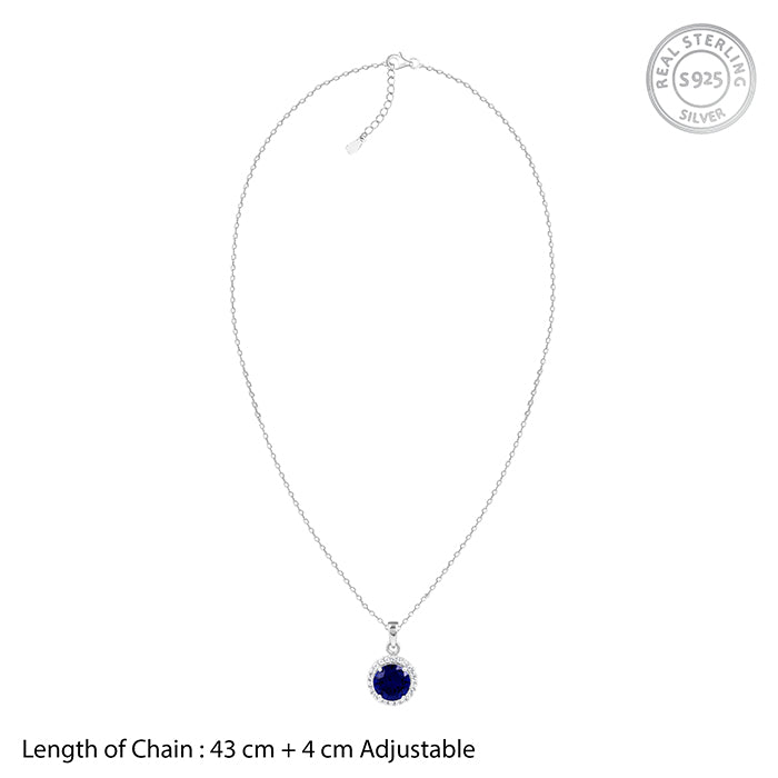 Silver Cobalt Dreams Pendant With Link Chain