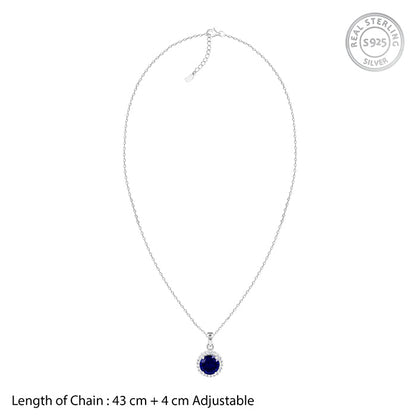 Silver Cobalt Dreams Pendant With Link Chain