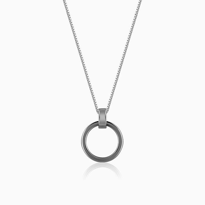 Black Rhodium Shadow Striker Pendant With Box Chain For Him