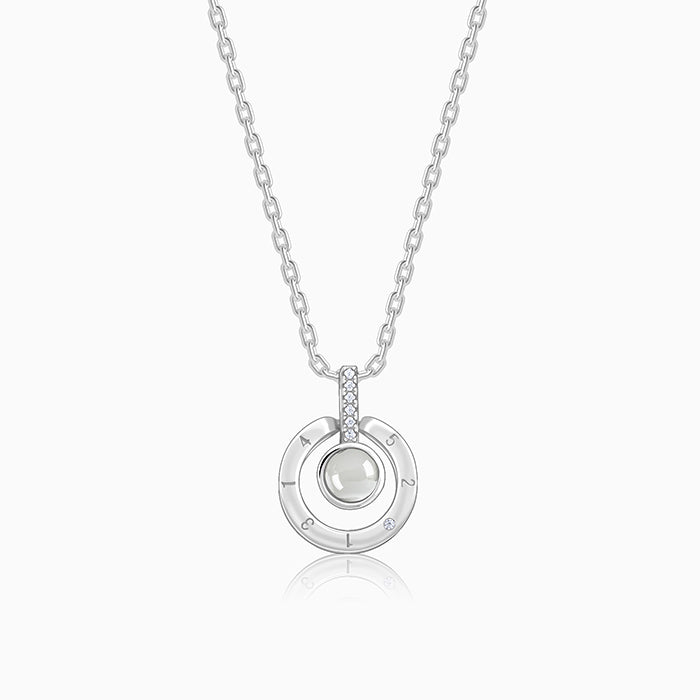 Silver A 100 I love you pendant with link chain