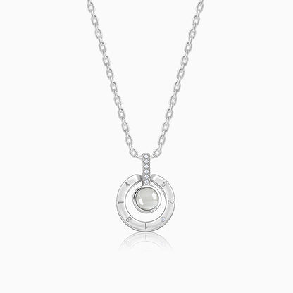 Silver A 100 I love you pendant with link chain