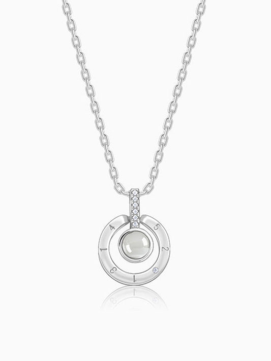 Silver A 100 I Love You Pendant With Link Chain
